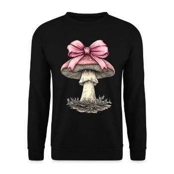 Coquette Arc Champignon Chasse Cottagecore Mycologie - Sweat-shirt Unisexe - noir - Devant - Alina (178cm) & Michal (187cm)