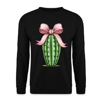 Coquette Bogen Kaktus Sukkulente Pflanze Mom - Unisex Pullover - Schwarz - Vorne - Alina (178cm) & Michal (187cm)