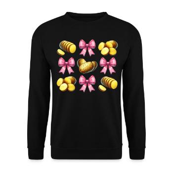 Coquette Bow Potato Potatoes Girl Mom Mothers - Unisex Sweatshirt - black - Front - Alina (178cm) & Michal (187cm)