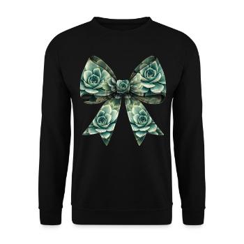 Coquette Bogen Sukkulente Kaktus Druck Pflanze Mom - Unisex Pullover - Schwarz - Vorne - Alina (178cm) & Michal (187cm)