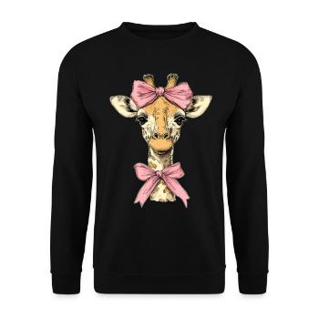 Coquette noeud Girafe Fille Maman Fête des Mères Rose - Sweat-shirt Unisexe - noir - Devant - Alina (178cm) & Michal (187cm)