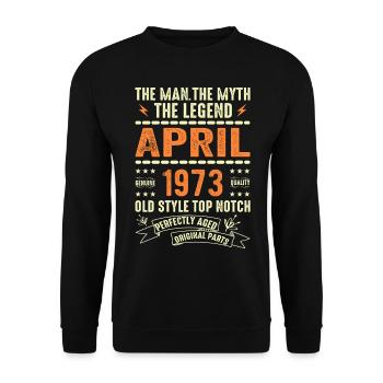 april 1973, APRIL 1973 - Unisex Pullover - Schwarz - Vorne - Alina (178cm) & Michal (187cm)