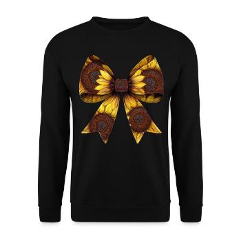 Coquette Schleife Sonnenblume Muster Pflanze Mama - Unisex Pullover - Schwarz - Vorne - Alina (178cm) & Michal (187cm)