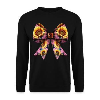 Coquette Bow Sunflower Cute Pink Plant Mom - Unisex Pullover - Schwarz - Vorne - Alina (178cm) & Michal (187cm)