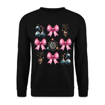 Coquettish Bow Alchemy Symbol Alchemist Girl - Unisex Sweatshirt - black - Front - Alina (178cm) & Michal (187cm)