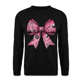 Coquette Bow Alchemy Symbol Pattern Pink - Unisex Sweatshirt - black - Front - Alina (178cm) & Michal (187cm)