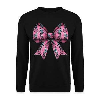 Coquette Bow Monocycle Monocycle Fille - Sweat-shirt Unisexe - noir - Devant - Alina (178cm) & Michal (187cm)