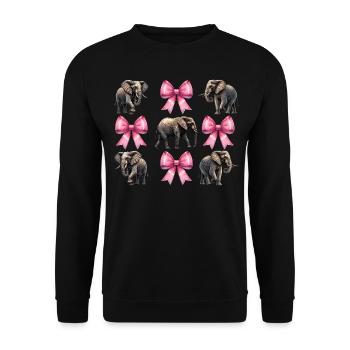 Coquette Bogen Elefant Mädchen Mama Muttertag rosa - Unisex Pullover - Schwarz - Vorne - Alina (178cm) & Michal (187cm)