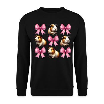 Coquette Bow Guinea Pig Cute Pet Mom Mothers - Unisex Sweatshirt - black - Front - Alina (178cm) & Michal (187cm)