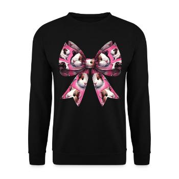 Coquette Bow Guinea Pig Pattern Cute Pet Mom Girl - Unisex Sweatshirt - black - Front - Alina (178cm) & Michal (187cm)