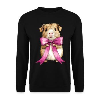 Coquette Bow Guinea Pig Cute Pet Mom Mothers - Unisex Sweatshirt - black - Front - Alina (178cm) & Michal (187cm)