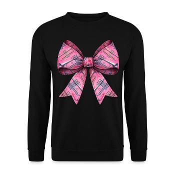 Coquette Bogen Trompete Instrument Muster - Unisex Pullover - Schwarz - Vorne - Alina (178cm) & Michal (187cm)