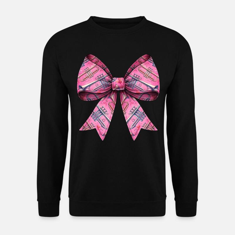 Coquette Bow Trumpet Instrument Pattern - Unisex Sweatshirt - black