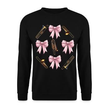 Coquette Archet Trombone Fille Tromboniste Maman - Sweat-shirt Unisexe - noir - Devant - Alina (178cm) & Michal (187cm)