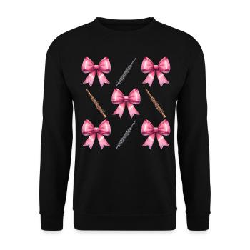 Coquette Bow Clarinet Girl Clarinetist Mom - Unisex Sweatshirt - black - Front - Alina (178cm) & Michal (187cm)