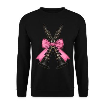 Coquette Bow Clarinette Fille Clarinettiste Maman - Sweat-shirt Unisexe - noir - Devant - Alina (178cm) & Michal (187cm)