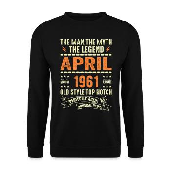 April 1961, APRIL 1961 - Unisex Sweatshirt - black - Front - Alina (178cm) & Michal (187cm)