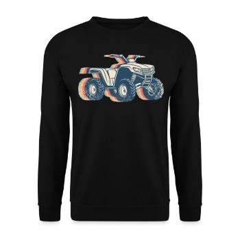 Atv Quad 4 Wheeler Retro Line Art - Unisex Pullover - Schwarz - Vorne - Alina (178cm) & Michal (187cm)