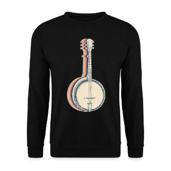 Banjo Instrument Banjo Player Retro Line Art - Unisex Sweatshirt - black - Front - Alina (178cm) & Michal (187cm)