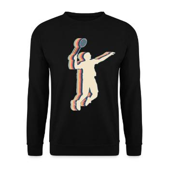 Badminton Spieler Mannschaft Trainer Trainer Retro - Unisex Pullover - Schwarz - Vorne - Alina (178cm) & Michal (187cm)