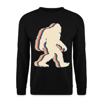 Bigfoot Sasquatch Yeti Retro Line Art - Unisex Sweatshirt - black - Front - Alina (178cm) & Michal (187cm)