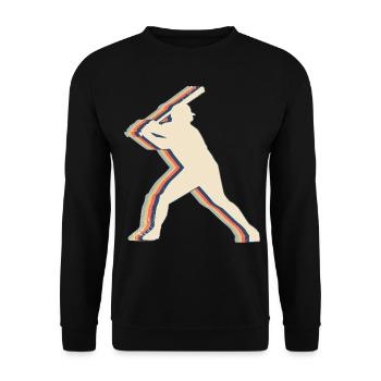 Baseballspieler Mannschaft Trainer Trainer Retro - Unisex Pullover - Schwarz - Vorne - Alina (178cm) & Michal (187cm)