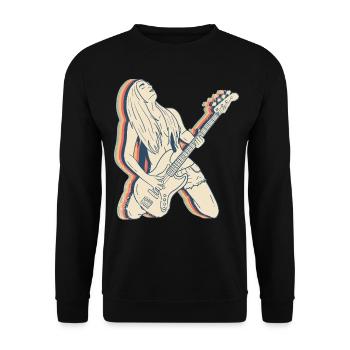 Bassist Bassist Guitarist Guitar Retro - Unisex Sweatshirt - black - Front - Alina (178cm) & Michal (187cm)