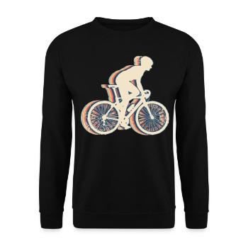 Cycling Biker Cyclist Bicycle Retro Line - Unisex Sweatshirt - black - Front - Alina (178cm) & Michal (187cm)