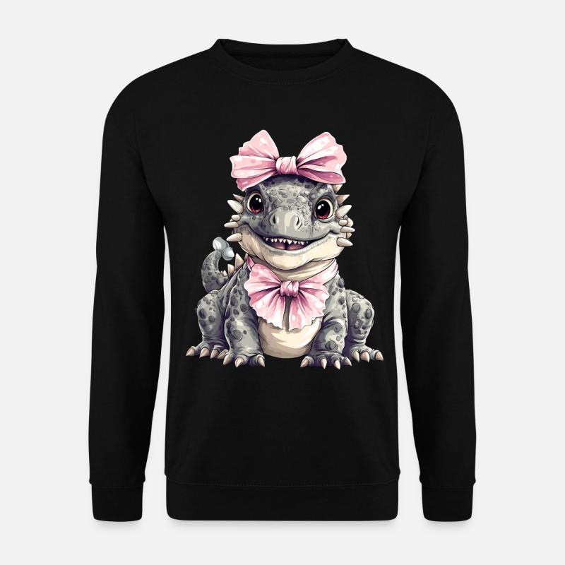 Coquette Bogen Ankylosaurus Dinosaurier Mädchen - Unisex Pullover - Schwarz