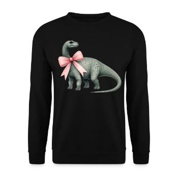 Coquette Bow Brontosaurus Dinosaur Girl - Unisex Sweatshirt - black - Front - Alina (178cm) & Michal (187cm)