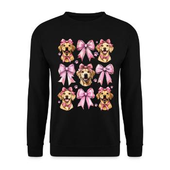 Coquette Bow Labrador Chien Maman Fille Rose - Sweat-shirt Unisexe - noir - Devant - Alina (178cm) & Michal (187cm)
