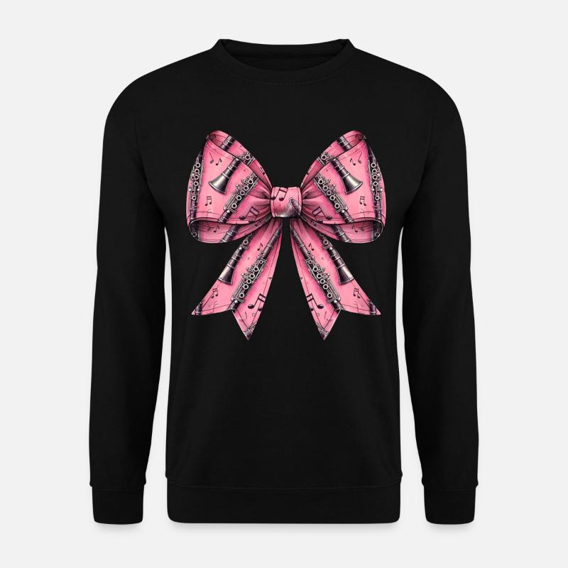 Coquette Bogen Klarinette Mädchen Muster - Unisex Pullover - Schwarz