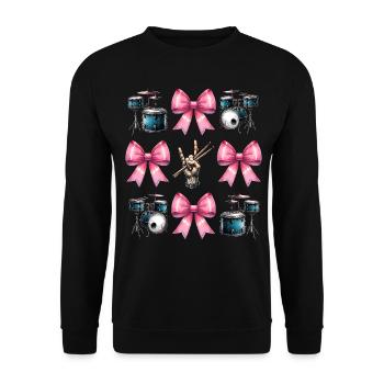 Coquette Bow Drum Girl Drummer Maman Fête des mères - Sweat-shirt Unisexe - noir - Devant - Alina (178cm) & Michal (187cm)