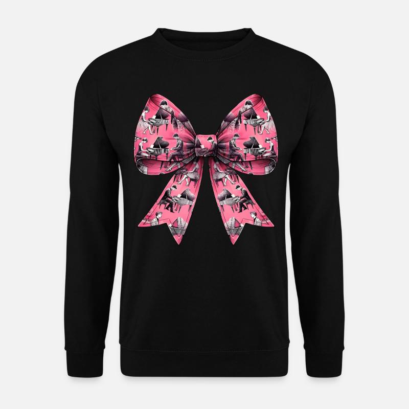 Coquette Bow Pianist Muster Klavier Mädchen Mom - Unisex Pullover - Schwarz