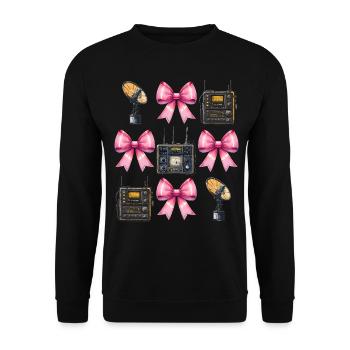 Coquette Bow Amateurfunkerin Amateurfunkerin - Unisex Pullover - Schwarz - Vorne - Alina (178cm) & Michal (187cm)