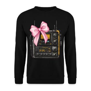 Coquette Bow Amateurfunkerin Amateurfunkerin - Unisex Pullover - Schwarz - Vorne - Alina (178cm) & Michal (187cm)