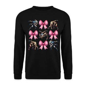 Coquette Arc Lutteur Lutte Maman Fête des Mères - Sweat-shirt Unisexe - noir - Devant - Alina (178cm) & Michal (187cm)