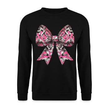 Coquette Bow Ringer Wrestling Pattern Mom - Unisex Sweatshirt - black - Front - Alina (178cm) & Michal (187cm)