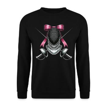 Coquette Bogen Fechten Fechter Mom Mütter Tag - Unisex Pullover - Schwarz - Vorne - Alina (178cm) & Michal (187cm)