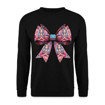 Coquette Bogen Reiki Heiler Heilung Muster Mom - Unisex Pullover - Schwarz - Vorne - Alina (178cm) & Michal (187cm)