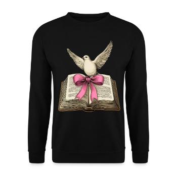 Kokette Bogen Christlicher Pastor Bibel Taube Mama - Unisex Pullover - Schwarz - Vorne - Alina (178cm) & Michal (187cm)