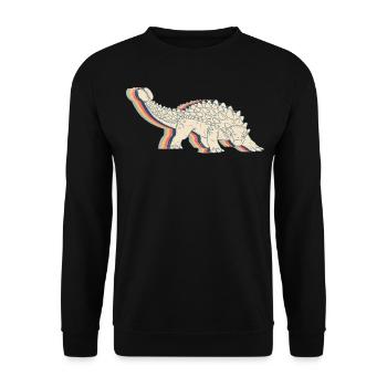 Ankylosaurus Dinosaur Retro Line Art - Unisex Sweatshirt - black - Front - Alina (178cm) & Michal (187cm)