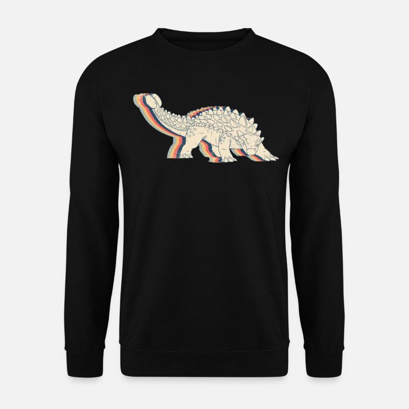 Ankylosaurus Dinosaur Retro Line Art - Unisex Sweatshirt - black