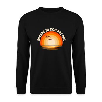 Je fuis vers Koh Phi Phi - Sweat-shirt Unisexe - noir - Devant - Alina (178cm) & Michal (187cm)