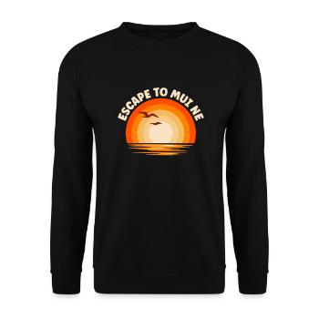 I'm fleeing to Mui Ne - Unisex Sweatshirt - black - Front - Alina (178cm) & Michal (187cm)