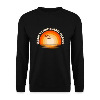 I'm fleeing to the Whitsunday Islands - Unisex Sweatshirt - black - Front - Alina (178cm) & Michal (187cm)