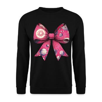 Kokette Bogen Sonnensystem Boho Planeten - Unisex Pullover - Schwarz - Vorne - Alina (178cm) & Michal (187cm)