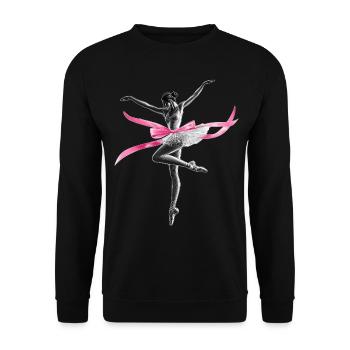 Kokette Schleife Ballerina Tanz Ballett Tänzerin - Unisex Pullover - Schwarz - Vorne - Alina (178cm) & Michal (187cm)