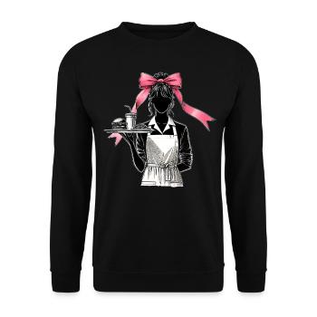 Coquette Bow Lunch Lady Cafeteria Worker Mom - Unisex Sweatshirt - black - Front - Alina (178cm) & Michal (187cm)