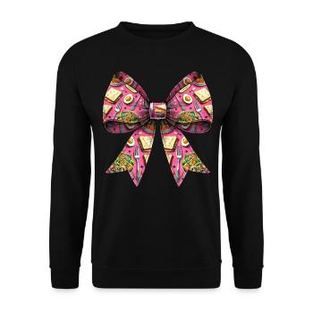Coquette Bow Lunch Lady Cafeteria Worker - Unisex Sweatshirt - black - Front - Alina (178cm) & Michal (187cm)